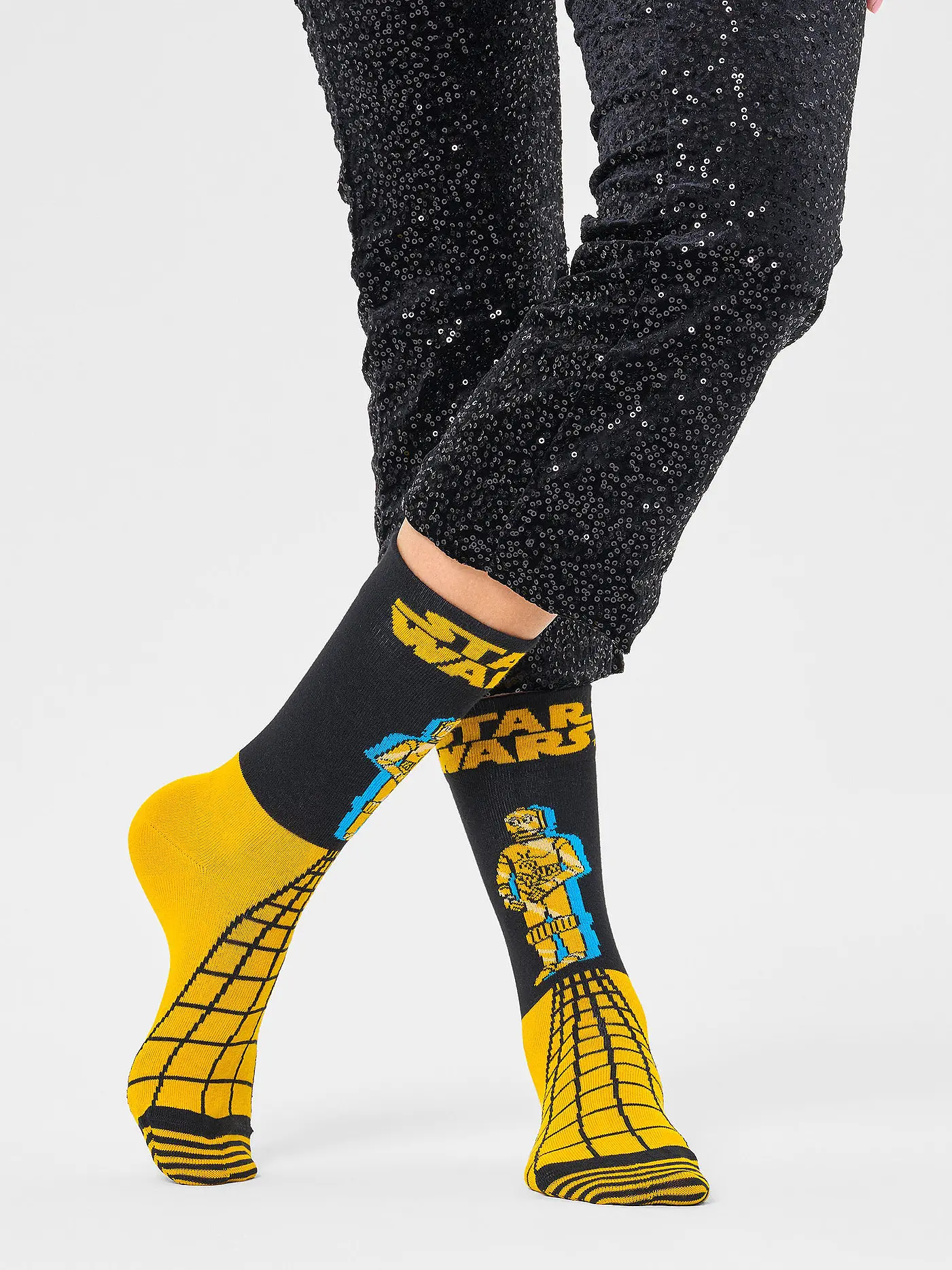 HAPPY SOCKS | Damen Socken 36-40 STAR WARS C-3PO dark yellow | 